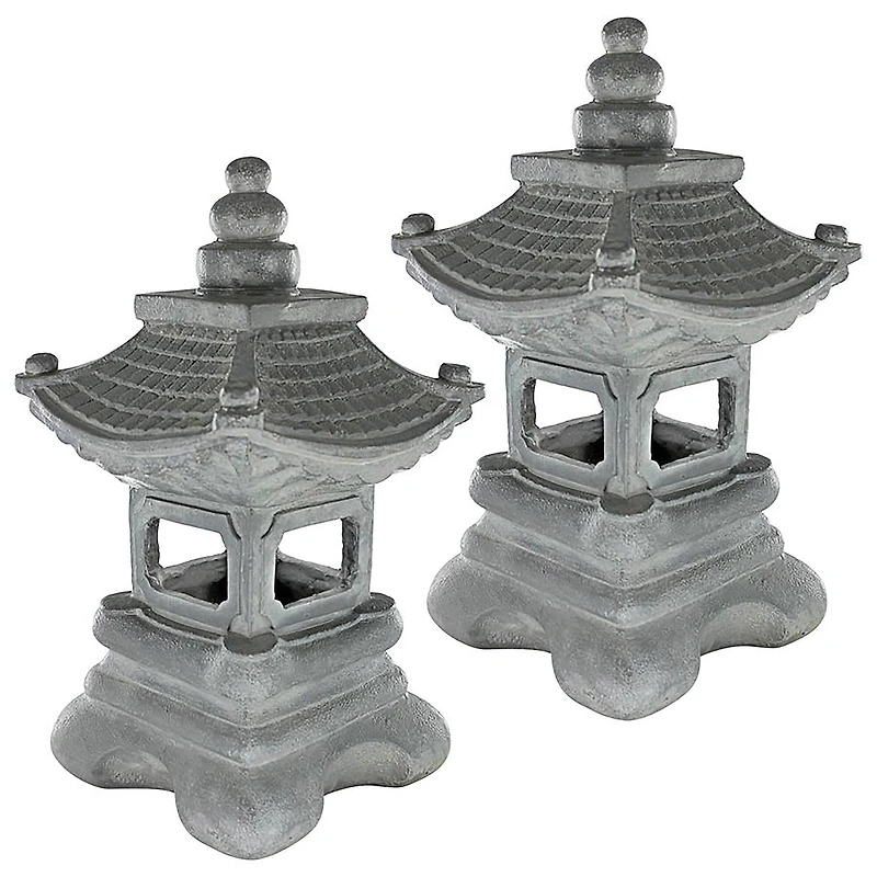 Design Toscano 13.5" Chengdu Pagoda Lantern Statue, 2ct.