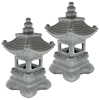 Design Toscano 13.5" Chengdu Pagoda Lantern Statue, 2ct.