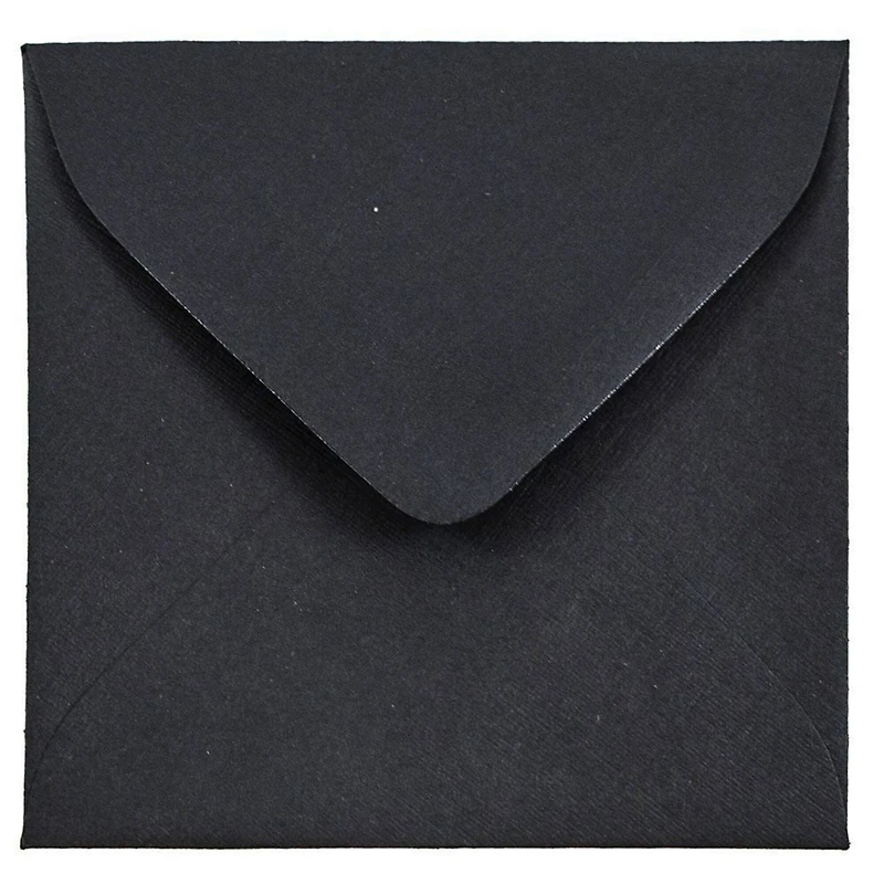 JAM Paper 3.125" x 3.125" Black Linen Square Invitation Envelopes, 50ct.