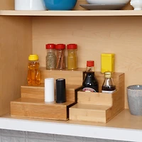 Honey Can Do Adjustable 3-Tier Bamboo Spice Rack Organizer