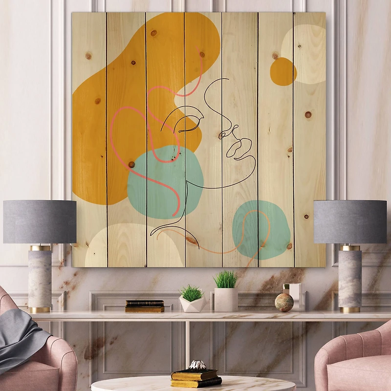 Designart - Minimal One Line Portrait of Female Face I