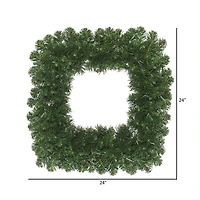 24" Oregon Fir Artificial Christmas Square Wreath