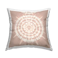 Stupell Industries Beige Geometric Boho Mandala Circles Throw Pillow, 18" x 18"