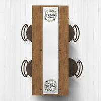 72" Merry Christmas Wreath Poly Twill Table Runner