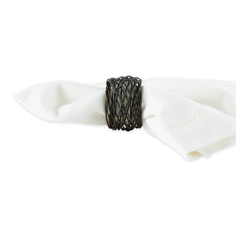 Birdnest Black Napkin Ring, 6ct.