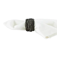 Birdnest Black Napkin Ring, 6ct.