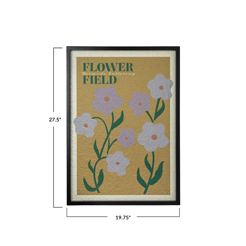 Hello Honey® Framed Flower Field Textured Paper Wall Décor
