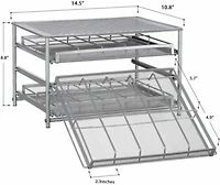 NEX™ 3-Tier 30-Bottle Metal Spice Rack with Drawer Organizer