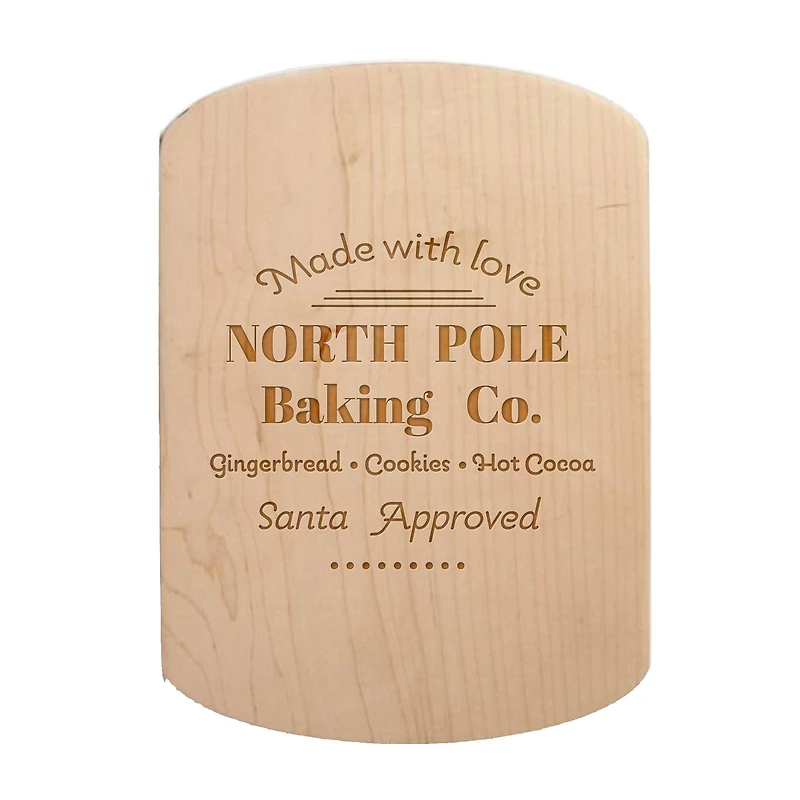 North Pole Baking Co. 11" x 8" Maple Oval Cutting Board