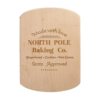 North Pole Baking Co. 11" x 8" Maple Oval Cutting Board