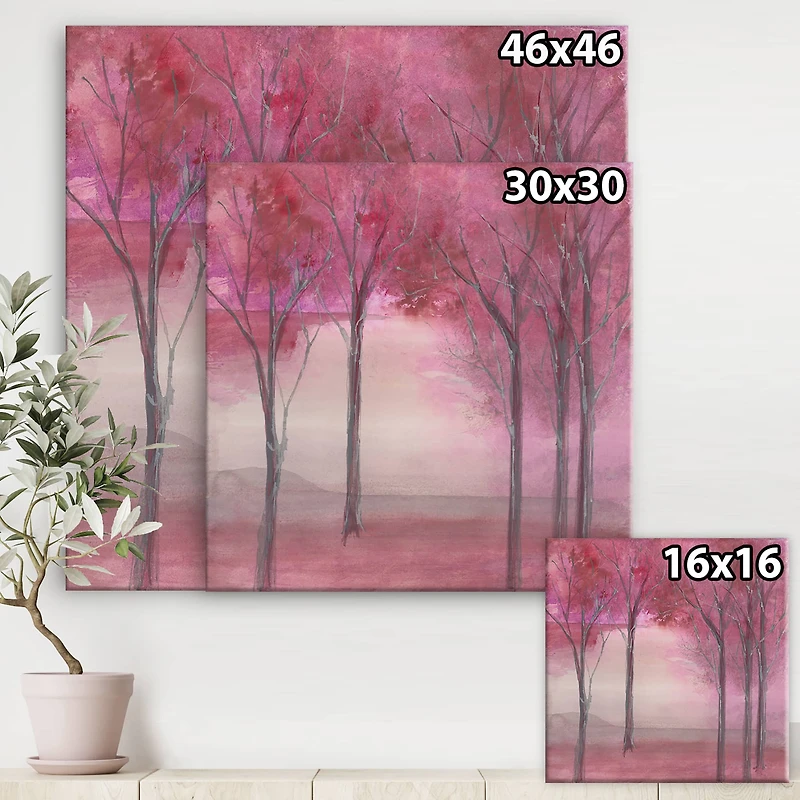 Designart - Shabby Pink Under the Trees