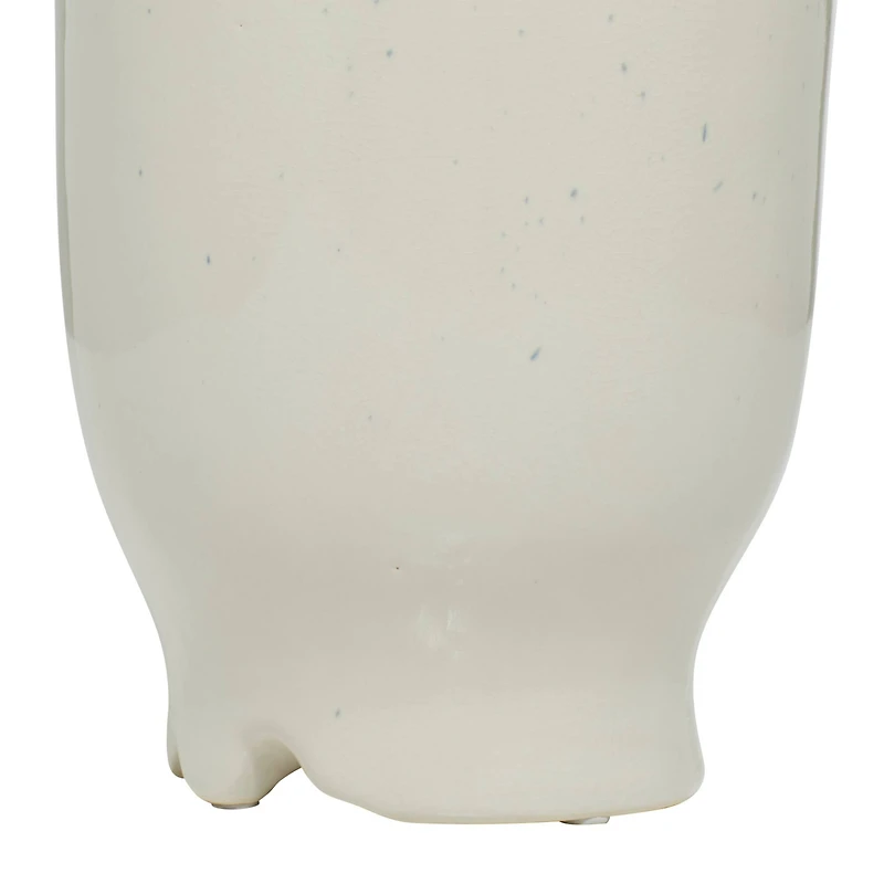 White Ceramic Coastal Vase, 18" x 11" x 11"
