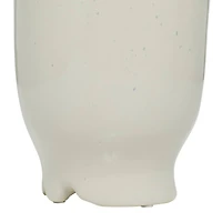 White Ceramic Coastal Vase, 18" x 11" x 11"