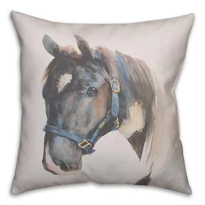 Horse Watercolor Throw Pillow