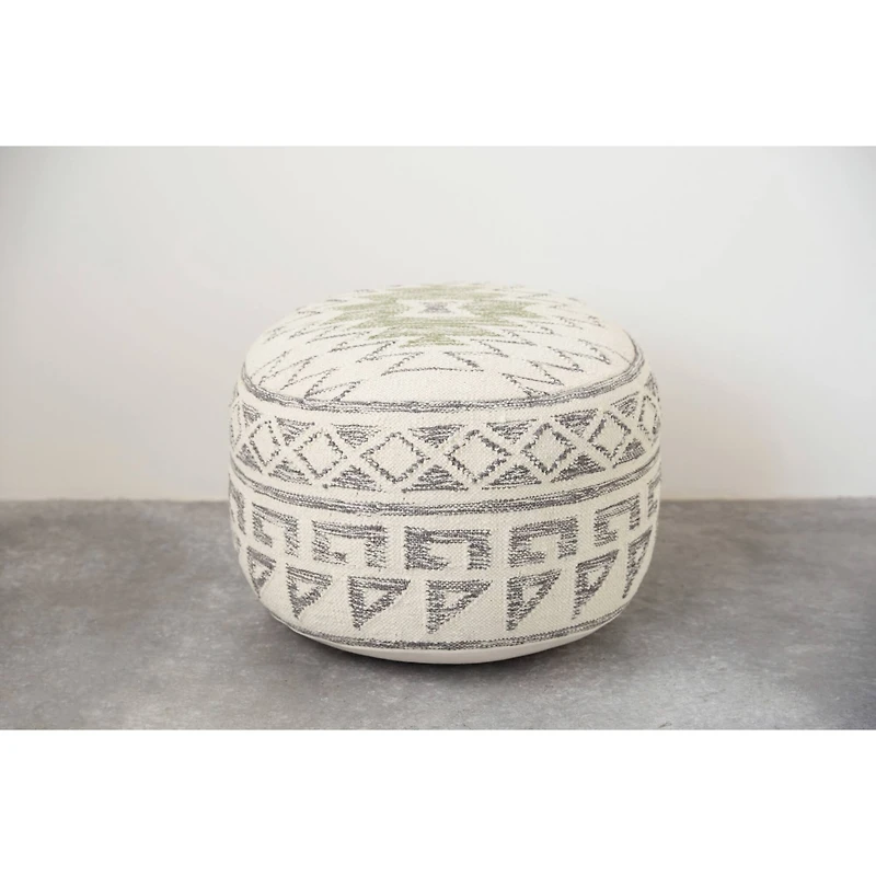 Hello Honey® 12" Kilim Wool Blend Round Pouf