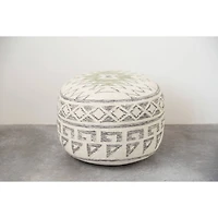 Hello Honey® 12" Kilim Wool Blend Round Pouf