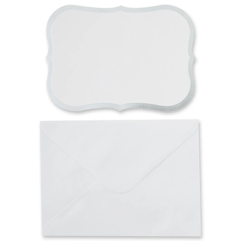 Silver Foil Flat Cards & Envelopes by Recollections™, 5" x 7"