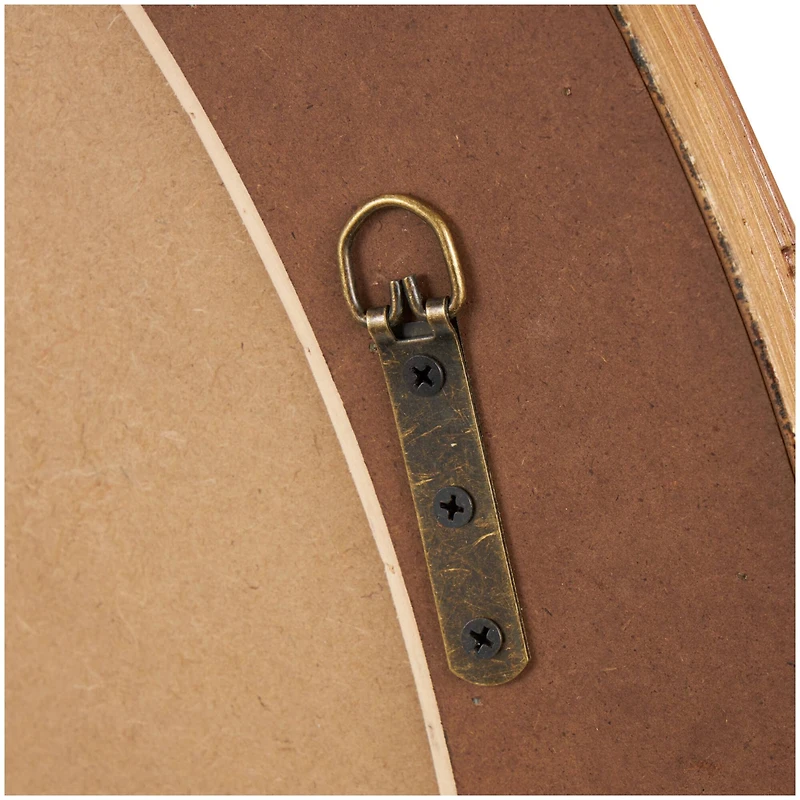 36" Brown Handmade Woven Seagrass Wall Mirror