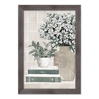 Soft Teal Books Framed Print Wall Hanging