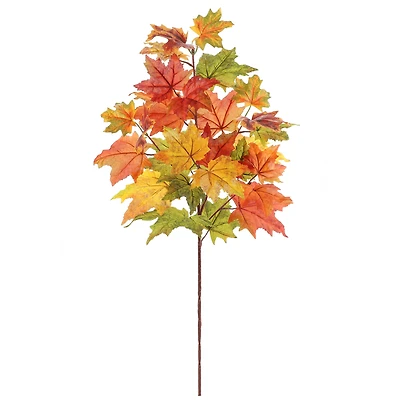 37" Orange & Green Maple Leaves Stem by Ashland®