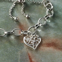 Silver Plated Heart Scroll Charm by Bead Landing™