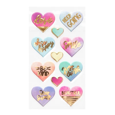 Puffy Watercolor Hearts Stickers by Recollections™