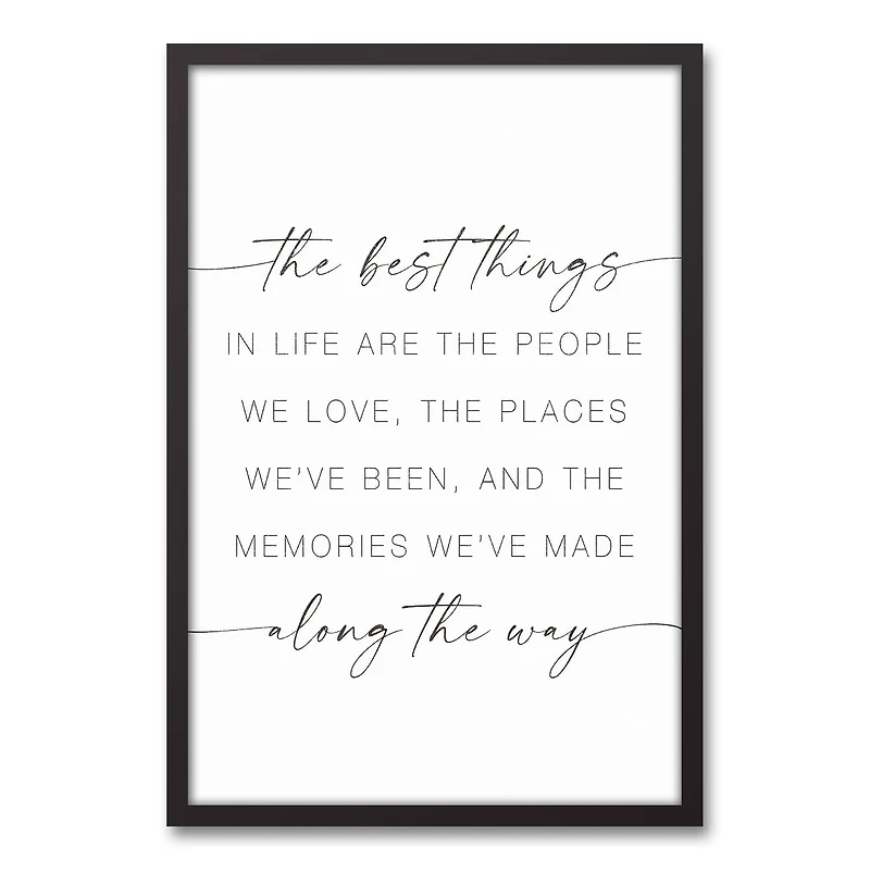 The Best Things in Life 20" x 30" Black Framed Canvas
