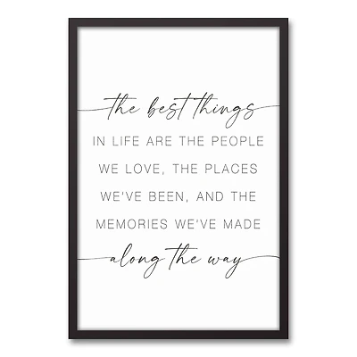 The Best Things in Life 20" x 30" Black Framed Canvas