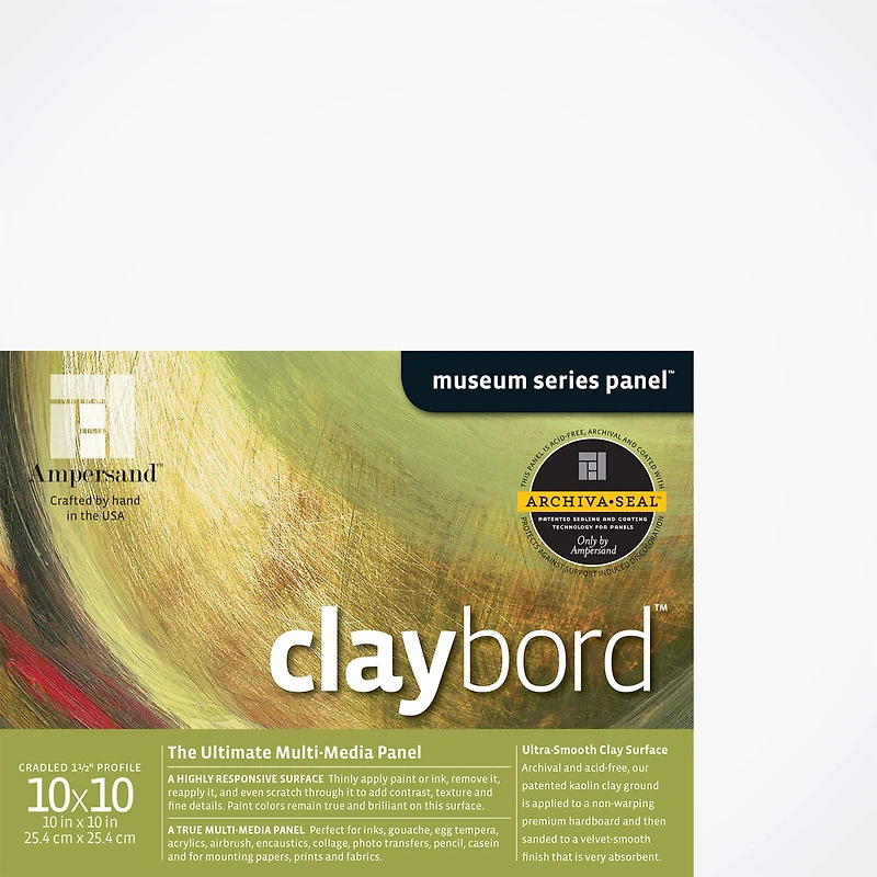 Ampersand™ Claybord™ Museum Series Cradled 1.5" Multi-Media Panel