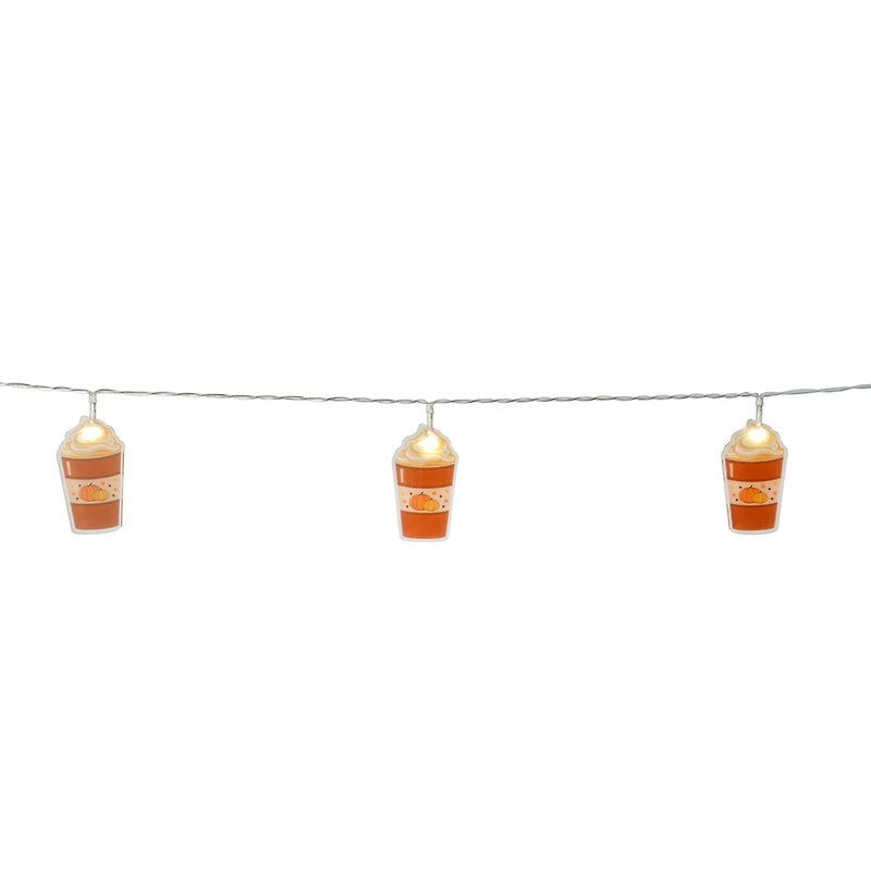 10ct. Warm White LED Pumpkin Latte String Lights by Ashland®