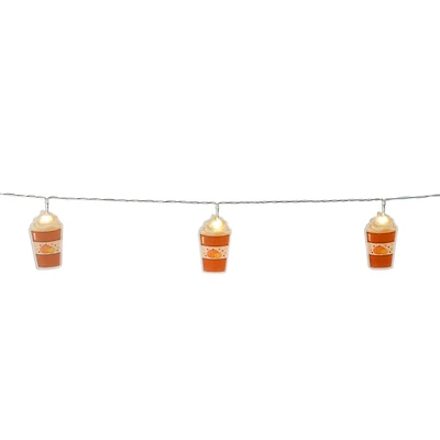 10ct. Warm White LED Pumpkin Latte String Lights by Ashland®