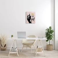 Stupell Industries Go Girl Phrase Sparkle Crown Queen Chess Piece Canvas Wall Art