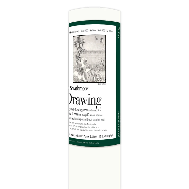 Strathmore® 400 Series Recycled Drawing Paper Roll, 42" x 10yd.