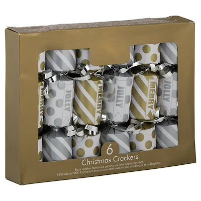 JAM Paper Classic English Christmas Crackers, 6ct.