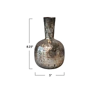 Hello Honey® 8.25" Oxidized Pewter Finish Decorative Metal Vase