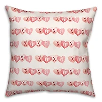XOXO Hearts Pattern Throw Pillow