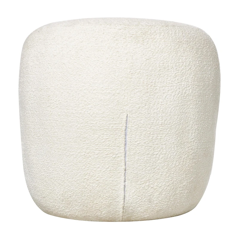 White Polyester Rounded Barrel Accent Chair