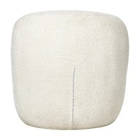 White Polyester Rounded Barrel Accent Chair