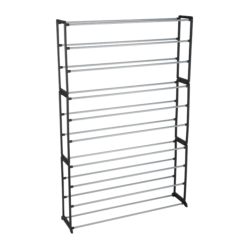Simplify Black 50 Pair Shoe Organizer Rack