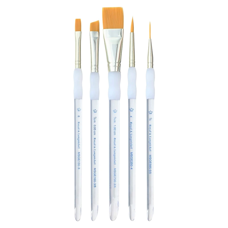 12 Packs: 5 ct. (60 total) Royal & Langnickel® Gold Taklon Brush Set