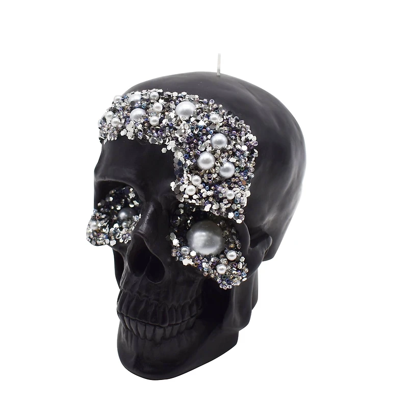 5" Black Skull with Pearls Unscented Candle by Ashland®