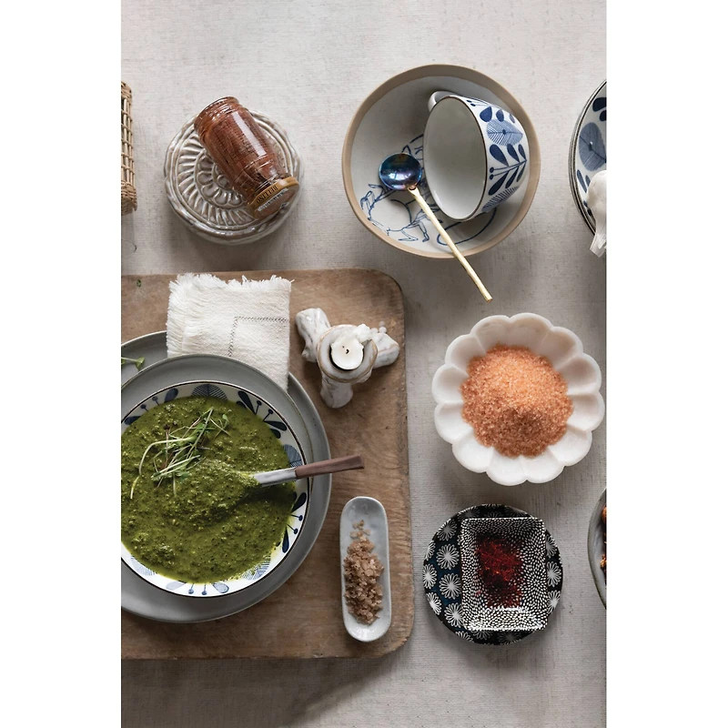 Hello Honey® 3.75" Blue & White Rectangle Stoneware Dish Set