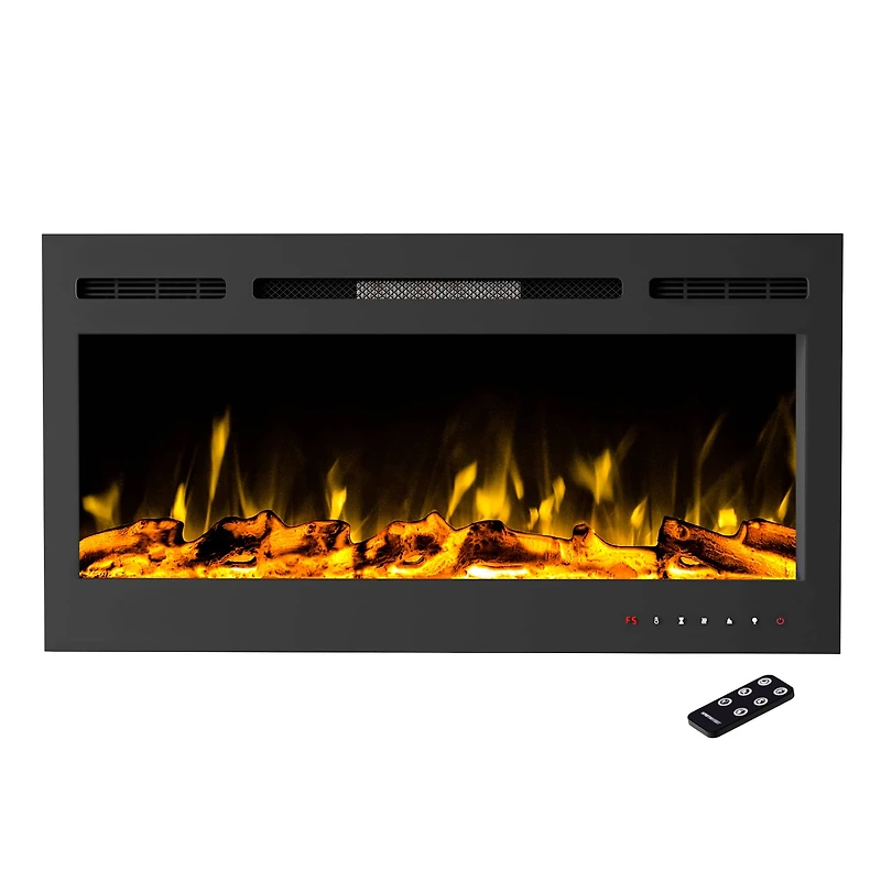 Hastings Home 36" Black Electric Fireplace