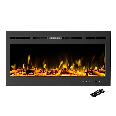 Hastings Home 36" Black Electric Fireplace