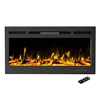 Hastings Home 36" Black Electric Fireplace