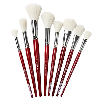 Silver Brush Limited Silver Mops™ 8 Piece Round and Oval White Brush Set
