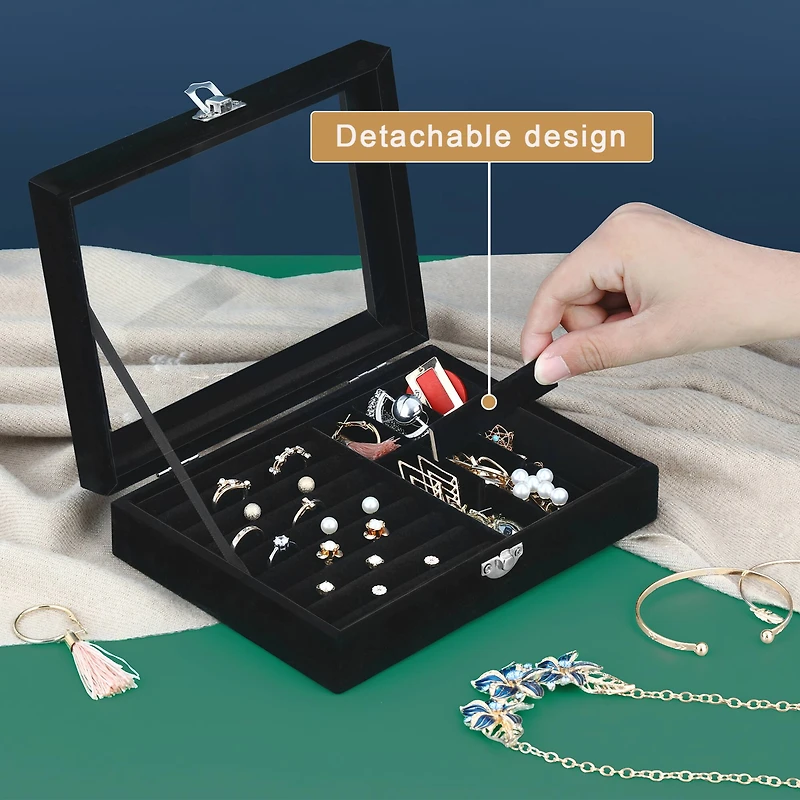 NEX™ 8" Velvet Jewelry Organizer For Earring and Rings