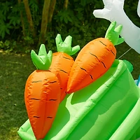 Glitzhome® 72.75" Easter Lighted Bunny Wheel Barrow Inflatable Decor