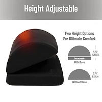 Mind Reader Heated Memory Foam Footrest, Under Desk Ergonomic Support with 4 Heat Settings, Timer & Auto Shut-Off, Adjustable Height, Black