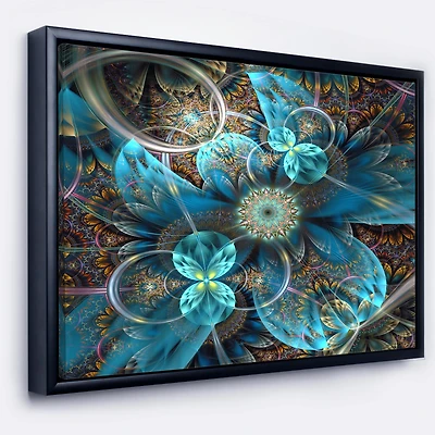 Designart - Fractal Blue Flowers